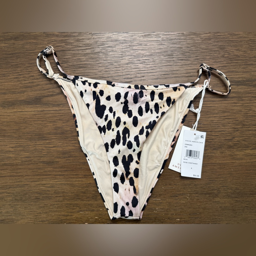Good American rose cheeta print , perfect fit Bikini, size XL (4)